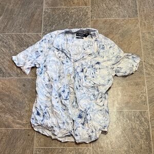 Chaps White and Blue Tropical Shirt
